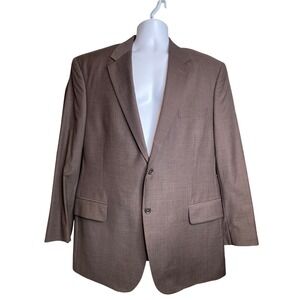 Jos A Bank Signature Collection Mens Brown Wool Blazer Sz 44R Classic Old Money